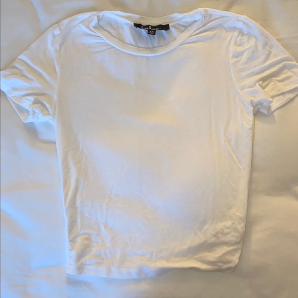 White cropped top